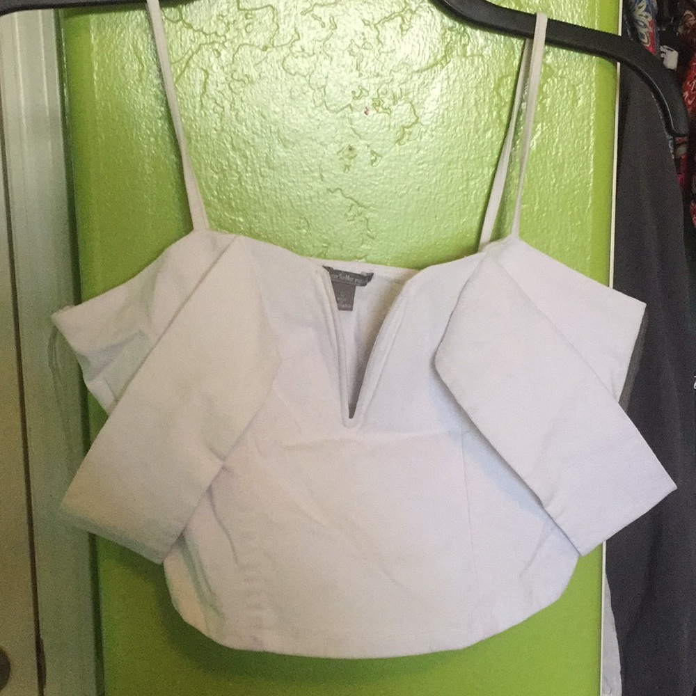 White off shoulder crop top